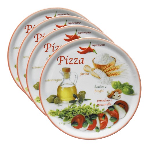 Set piatti pizza napoli red - set,